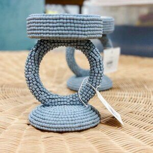 NEW Serena & Lily Del Sur Pillar Candle Holder (Small)-Coastal Blue